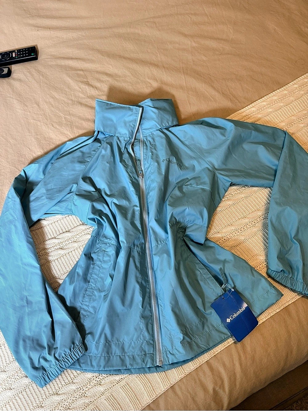 Columbia Women's Hooded Windbreaker Blue Medium NWT